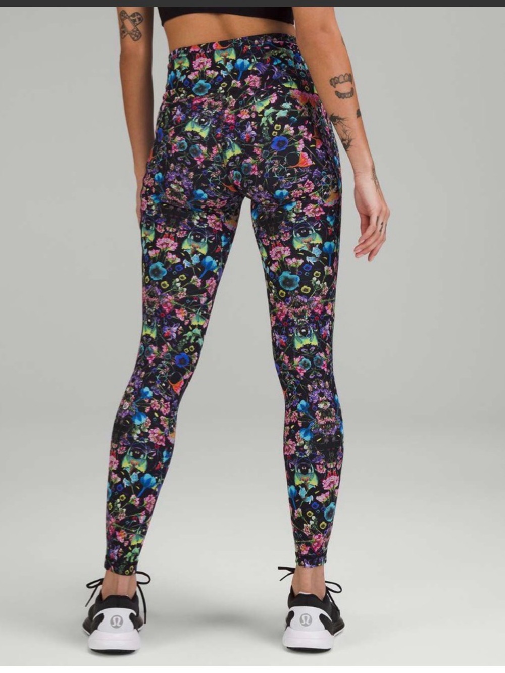 lululemon athletica Black Floral High-Rise Leggings